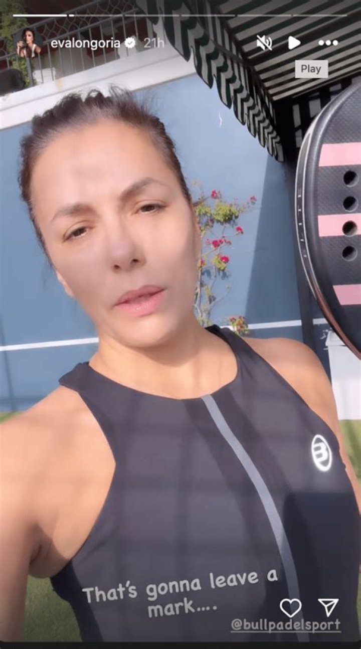 Eva Longoria in Workout Gear Says "That's Gonna Leave a Mark"