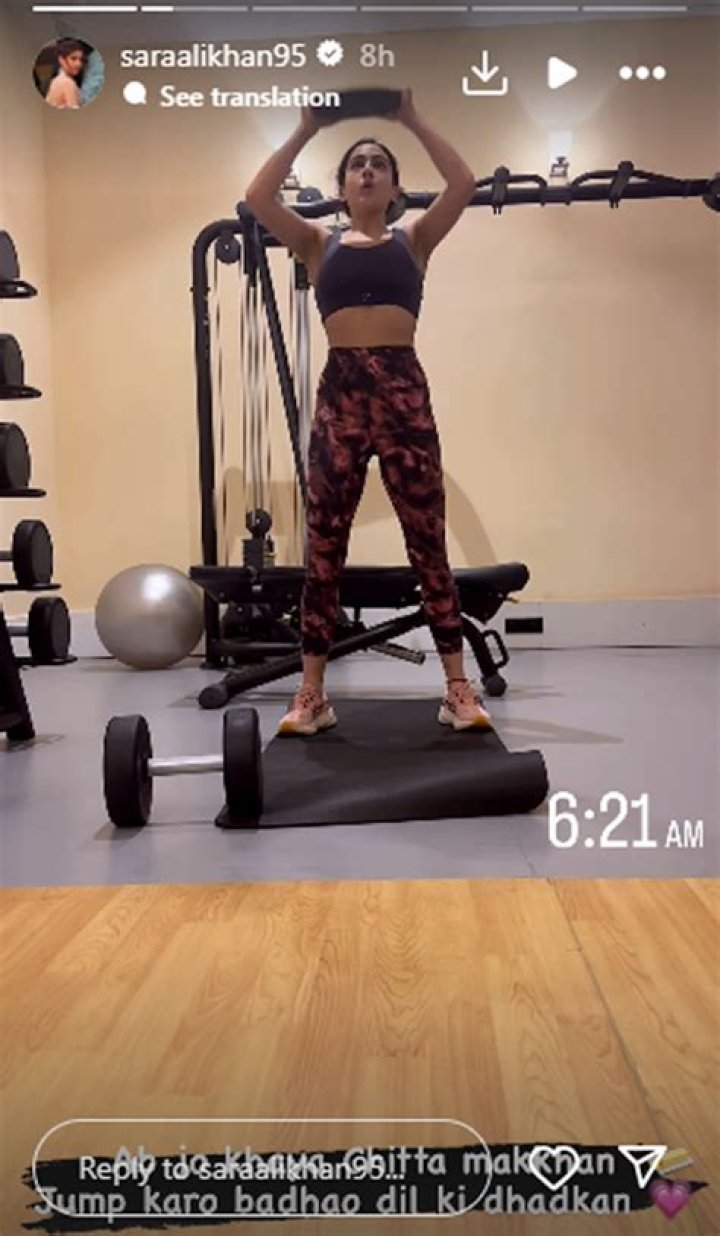 Sara Ali Khan in Workout Gear Shares Treadmill and Squat Workout